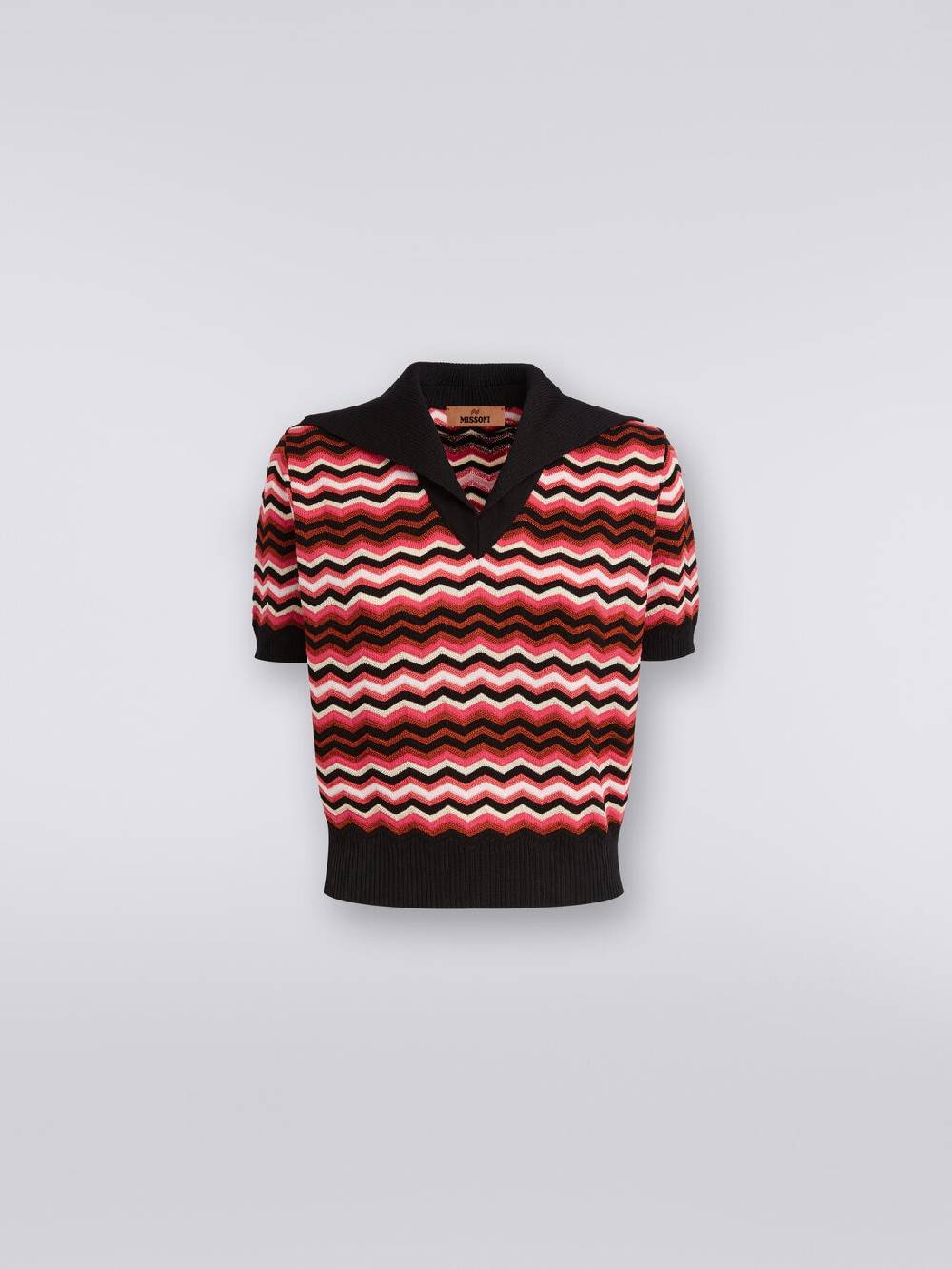 Missoni Maglia a maniche corte chevron con profili a contrasto Saldi Di Fabbrica