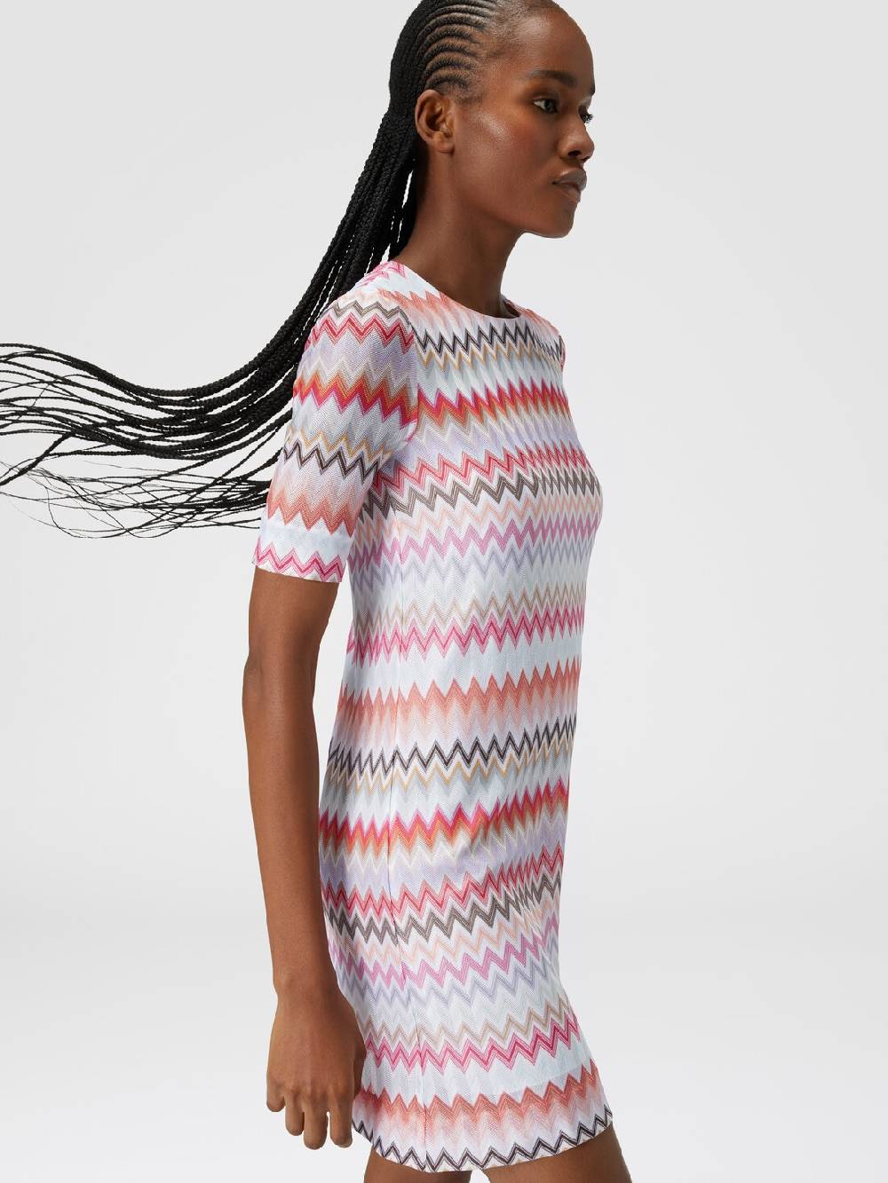Missoni Abito a maniche corte in cotone e viscosa zig zag Negozio