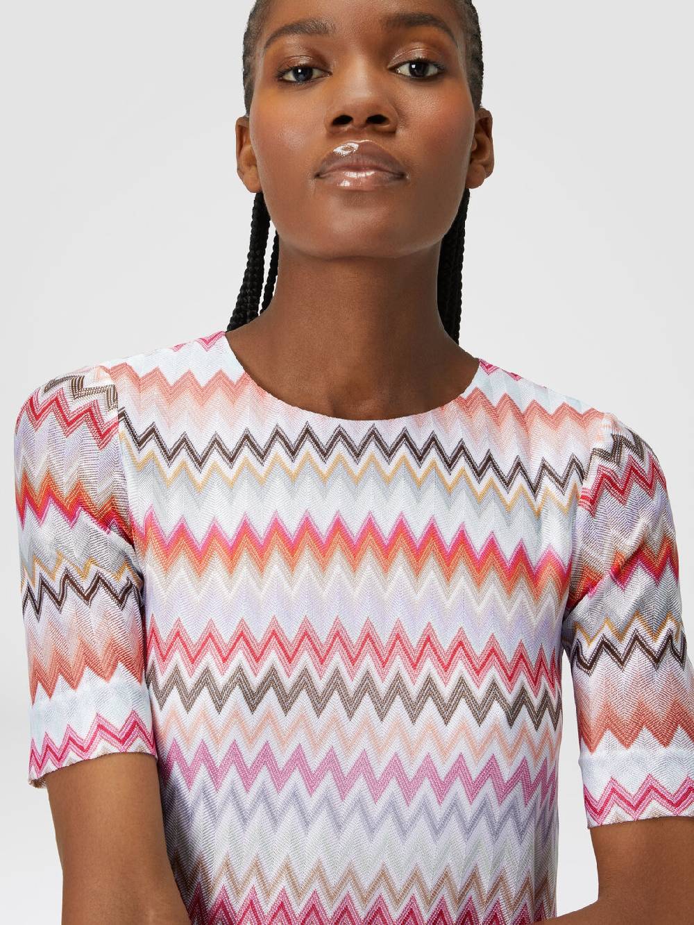Missoni Abito a maniche corte in cotone e viscosa zig zag Negozio