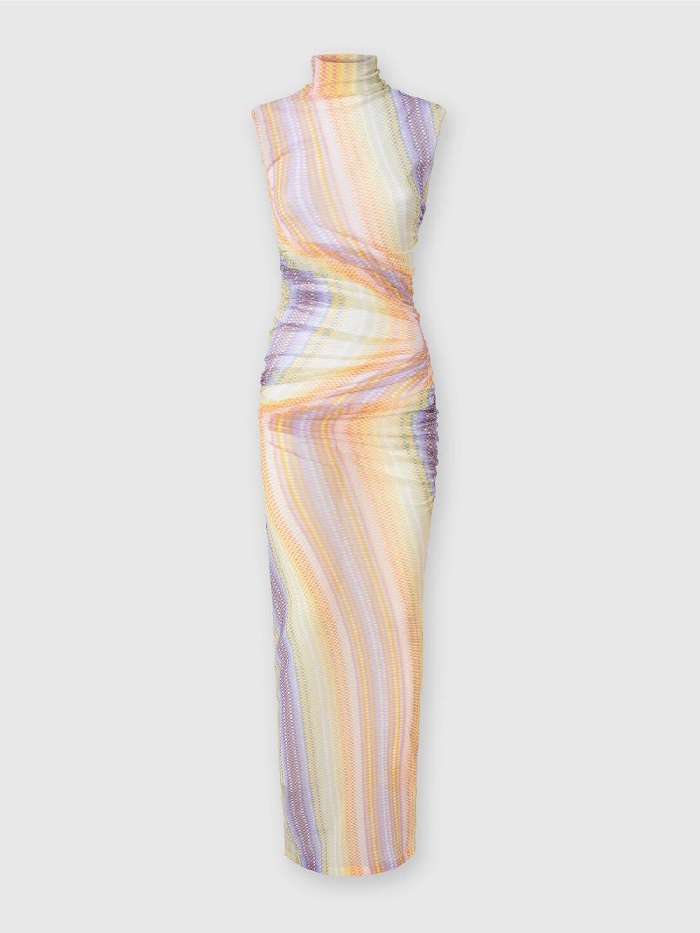 Missoni Abito lungo a collo alto in tulle con arricciature laterali Offerta speciale