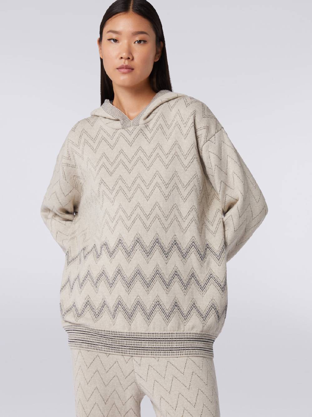 Missoni Pullover in misto lana zig zag con lurex 2025