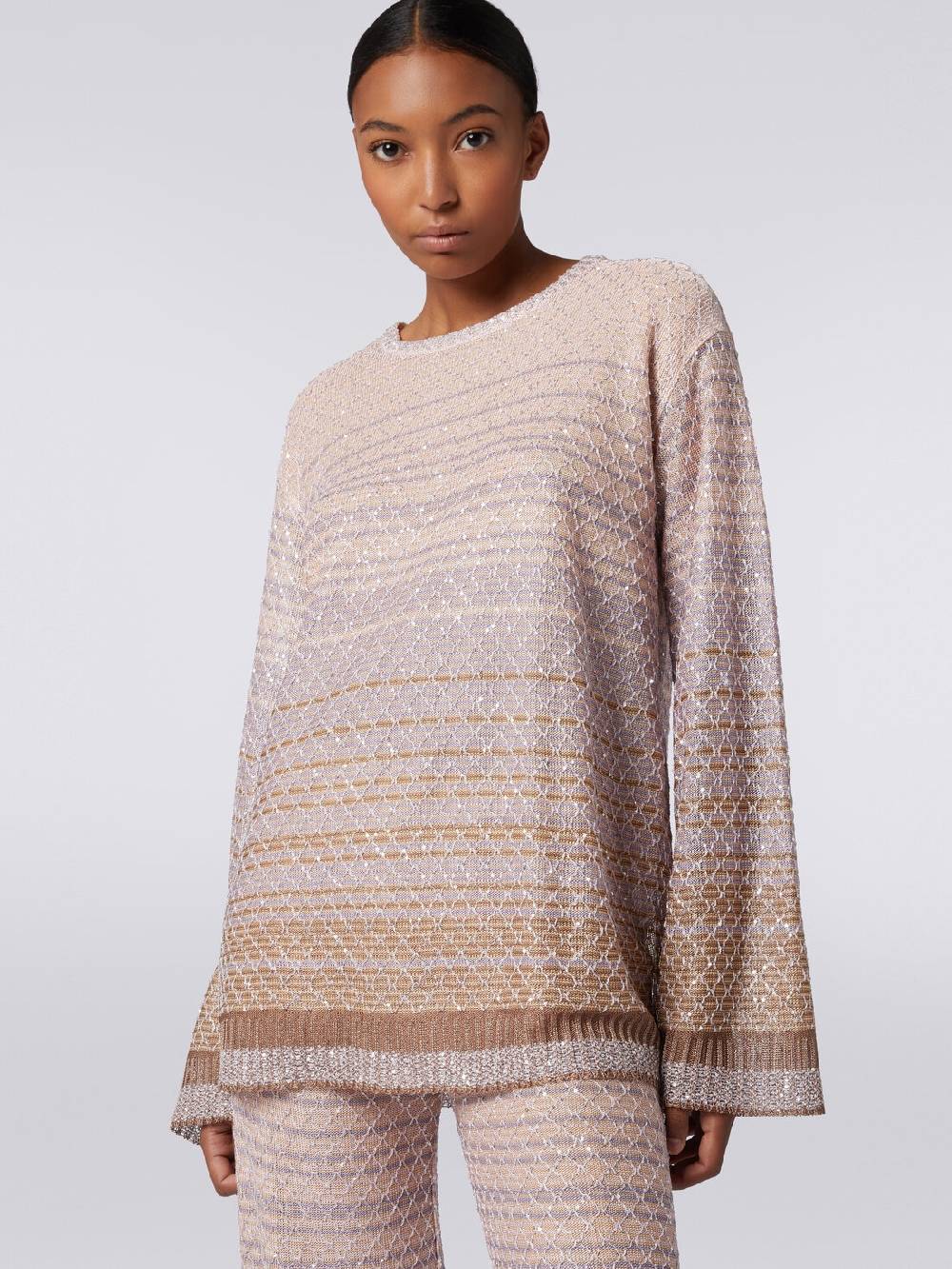 Missoni Pullover girocollo in misto viscosa dégradé con paillettes Italia