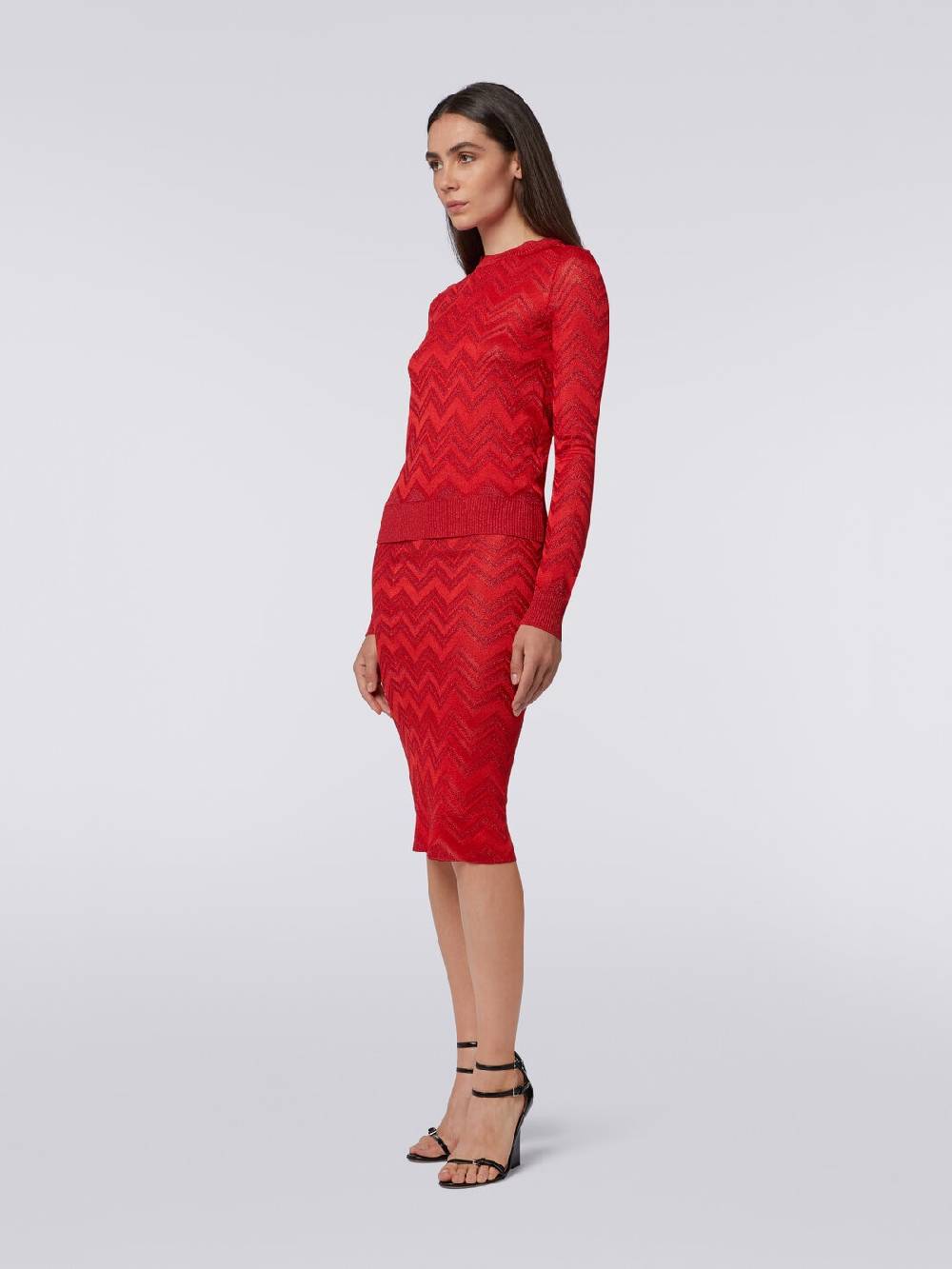 Missoni Maglia girocollo in misto viscosa zig zag con lurex Nuovo