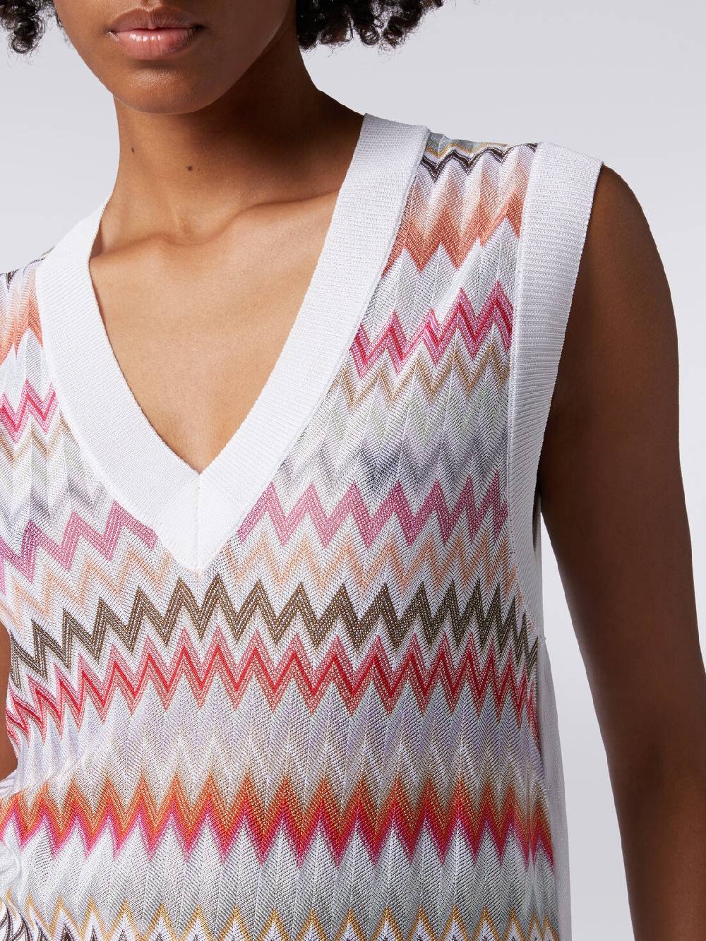 Missoni Gilet in maglia di viscosa zig zag con profili a contrasto Vendite stagionali