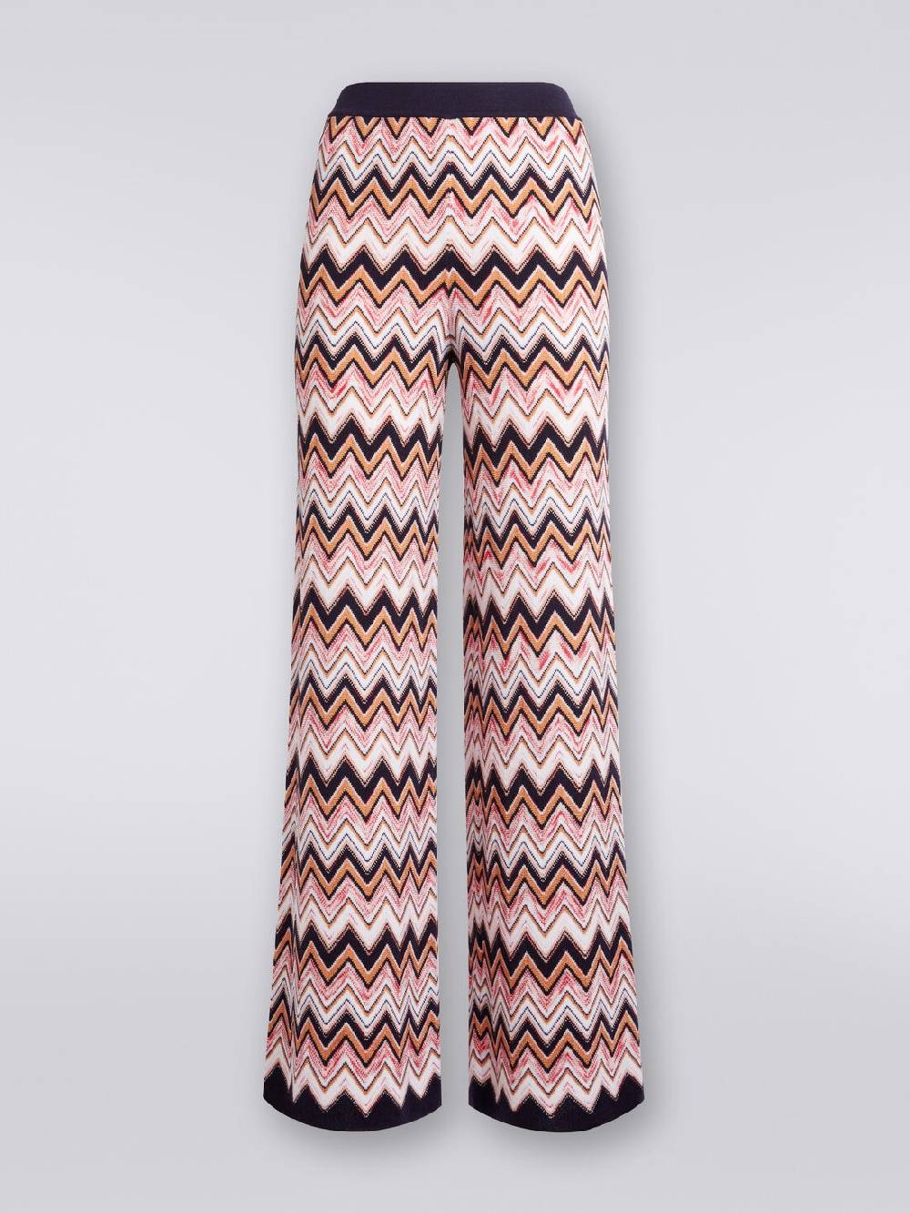 Missoni Pantaloni a palazzo in lana e viscosa chevron Promozione