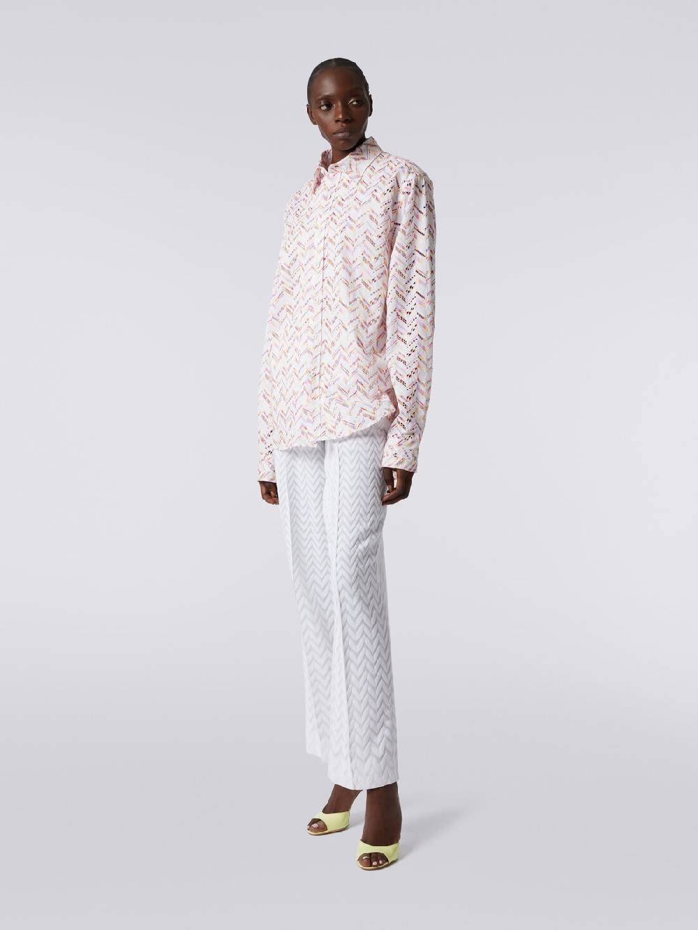 Missoni Camicia in popeline di cotone con pizzo sangallo Pezzi Unici