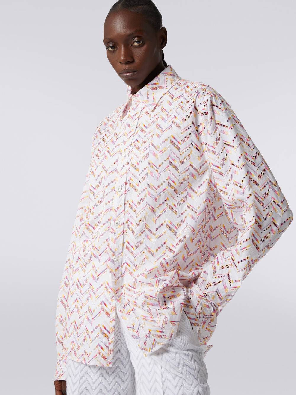 Missoni Camicia in popeline di cotone con pizzo sangallo Pezzi Unici