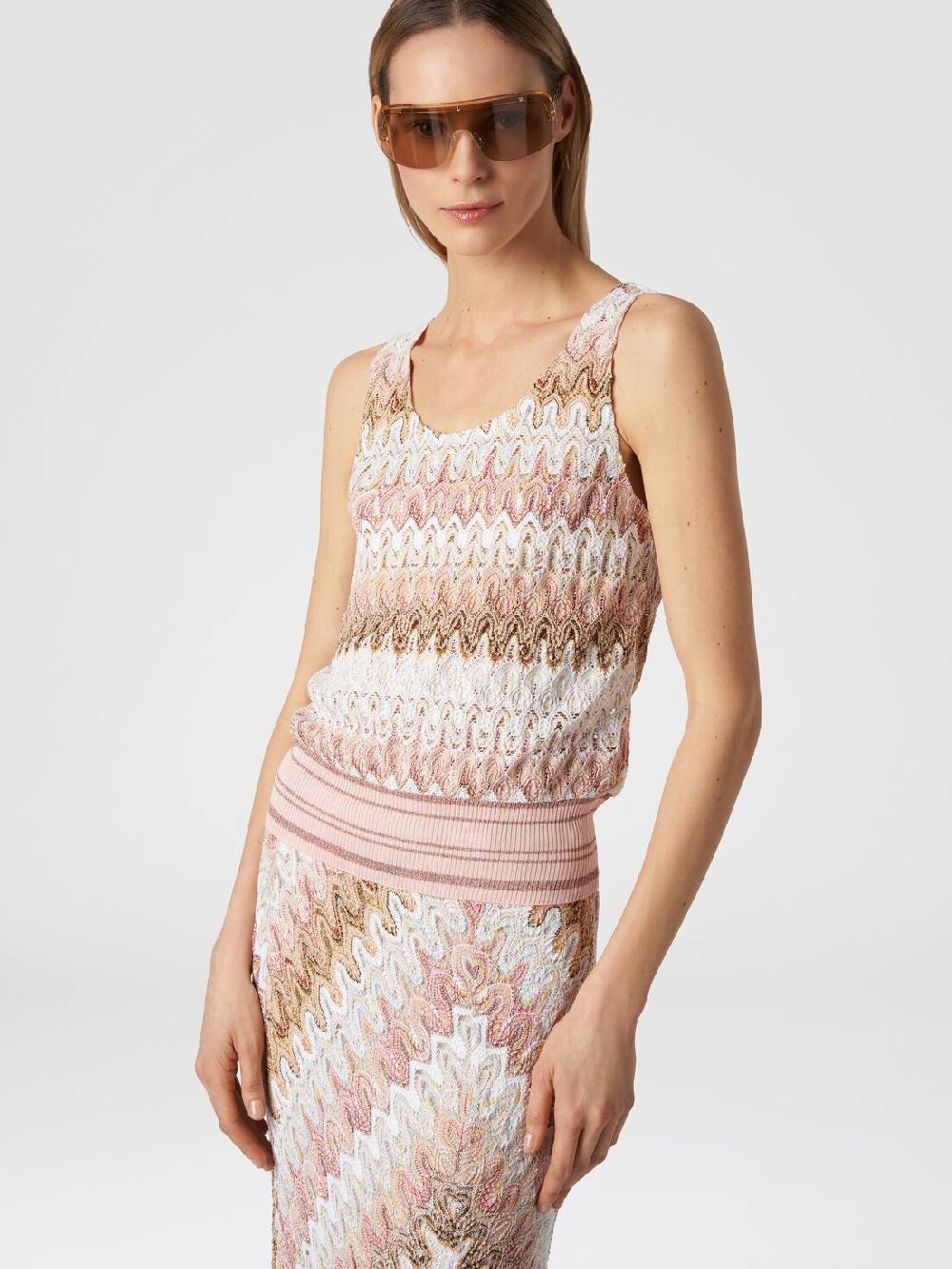 Missoni Canottiera in misto viscosa lamé con motivo a onde Negozi Online