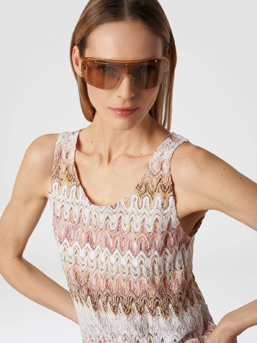 Missoni Canottiera in misto viscosa lamé con motivo a onde Negozi Online