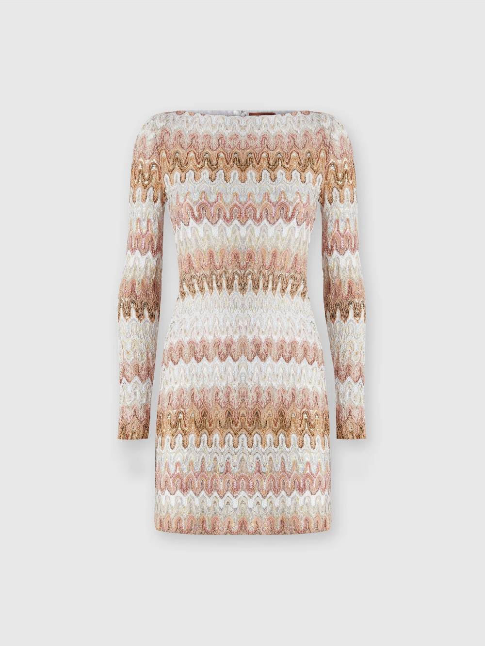 Missoni Mini-abito a maniche lunghe in misto viscosa motivo a onde Smaltimento dello stoccaggio
