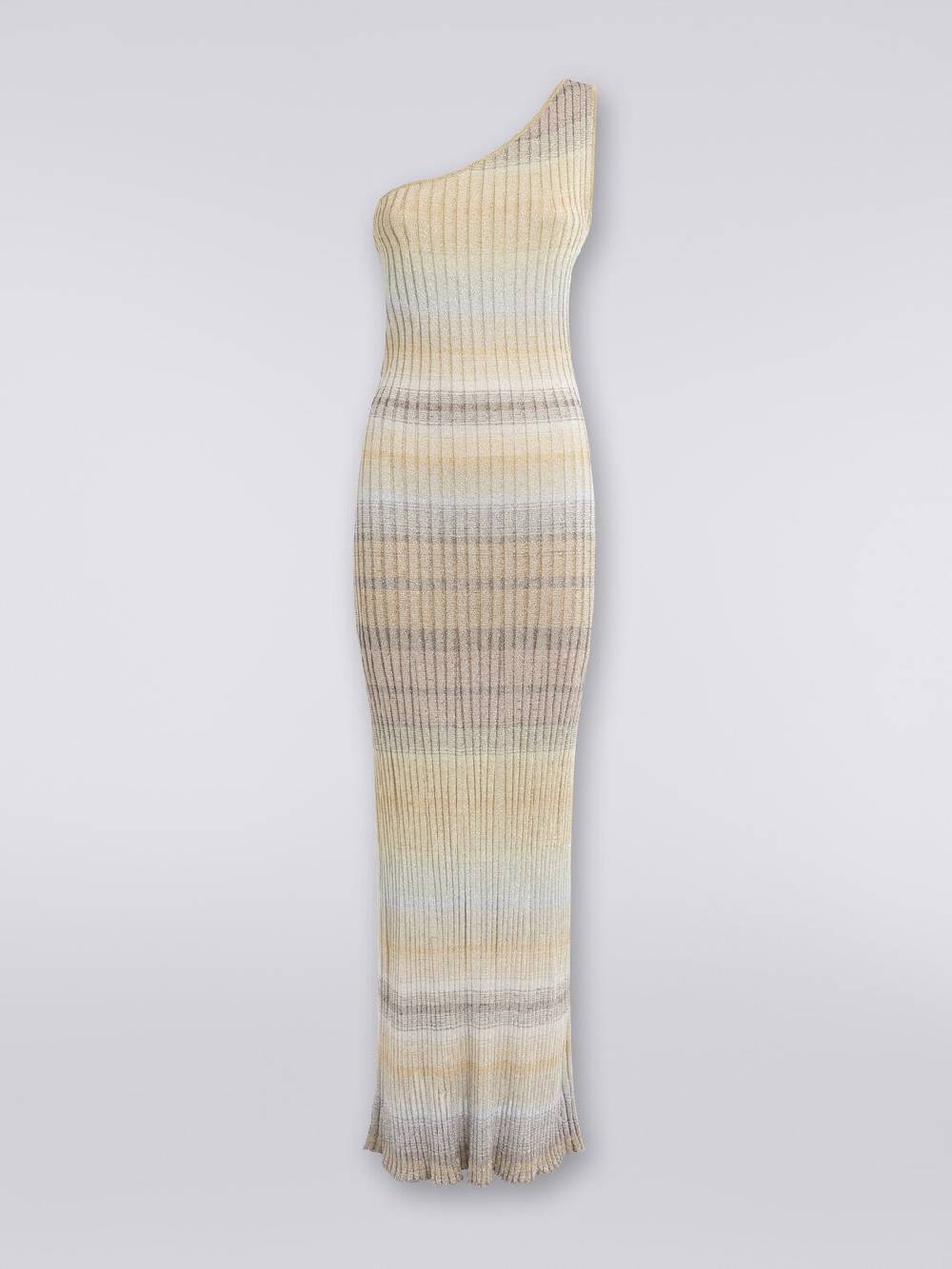 Missoni Abito lungo monospalla a costine con lurex Promozione Limitata