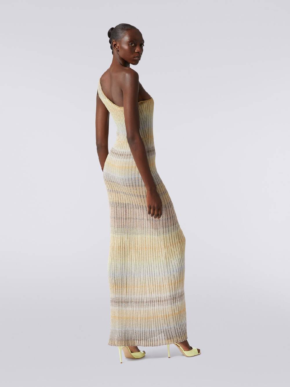 Missoni Abito lungo monospalla a costine con lurex Promozione Limitata