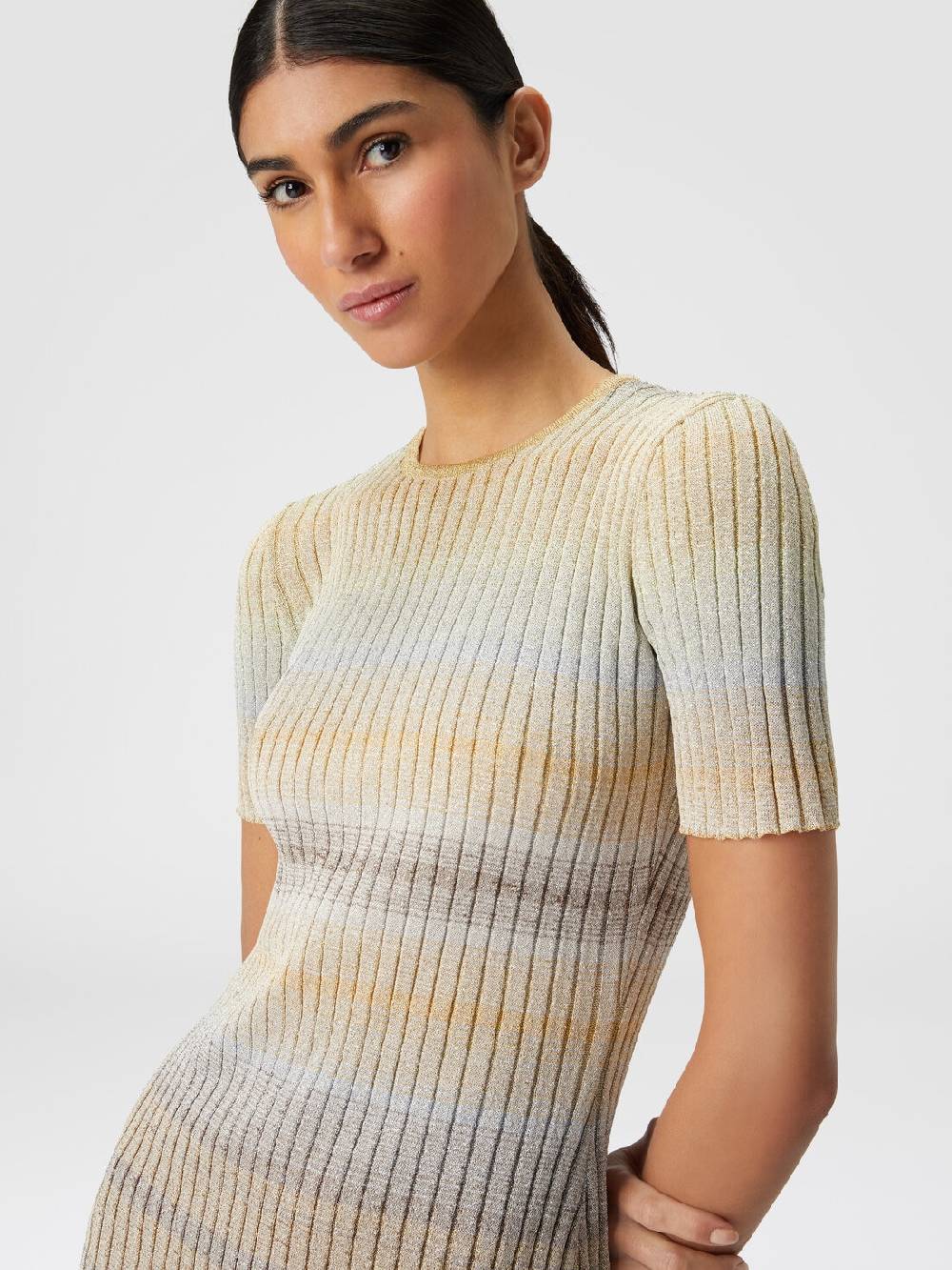 Missoni Mini-abito girocollo a costine con lurex Fino Al -60%