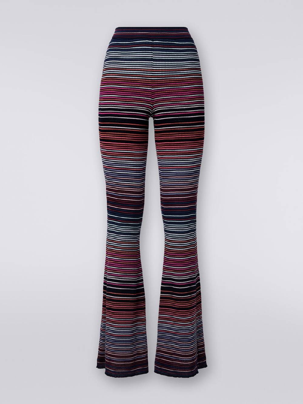 Missoni Pantaloni flare in maglia di cotone e viscosa a righe Shopping Online