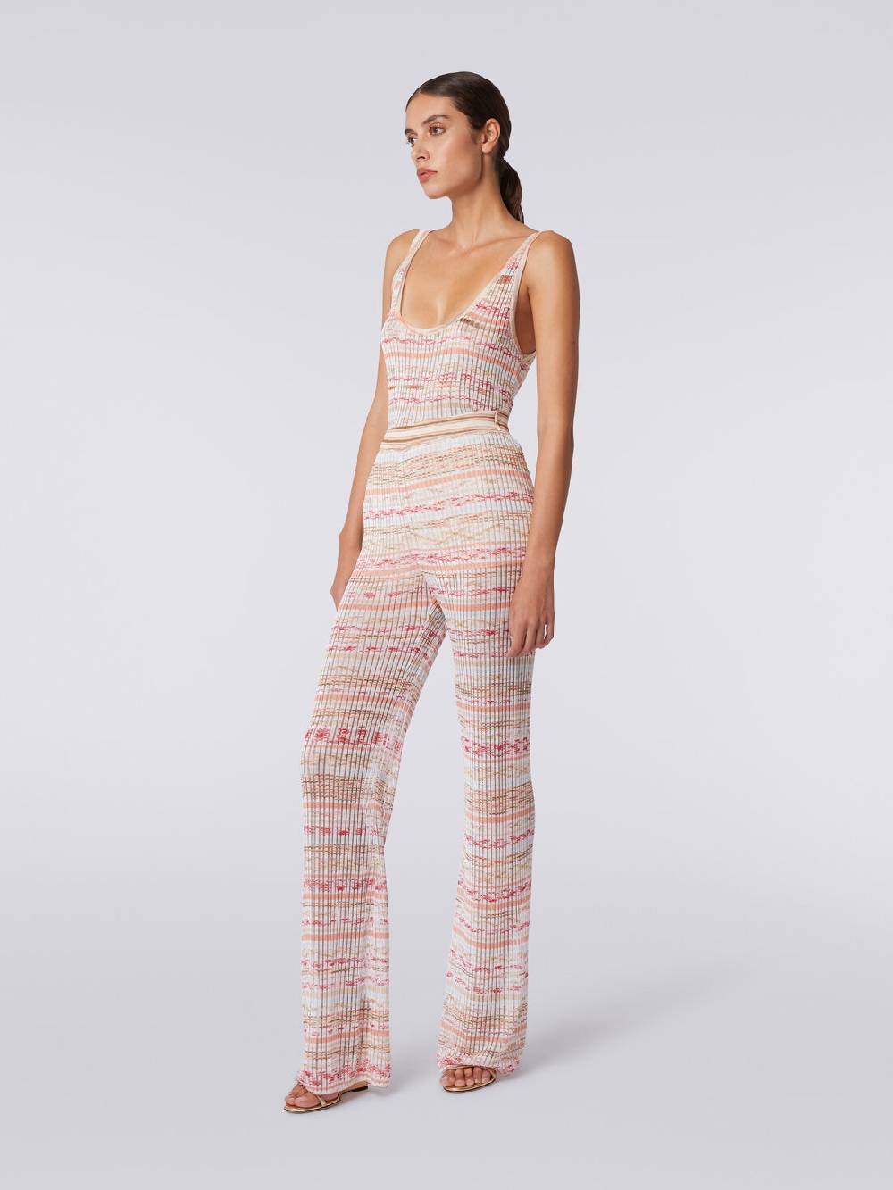 Missoni Pantaloni a costine in maglia di viscosa fiammata Sottocosto