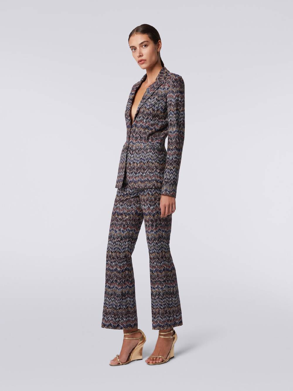 Missoni Pantaloni cropped in misto viscosa lamé zig zag Convenienza