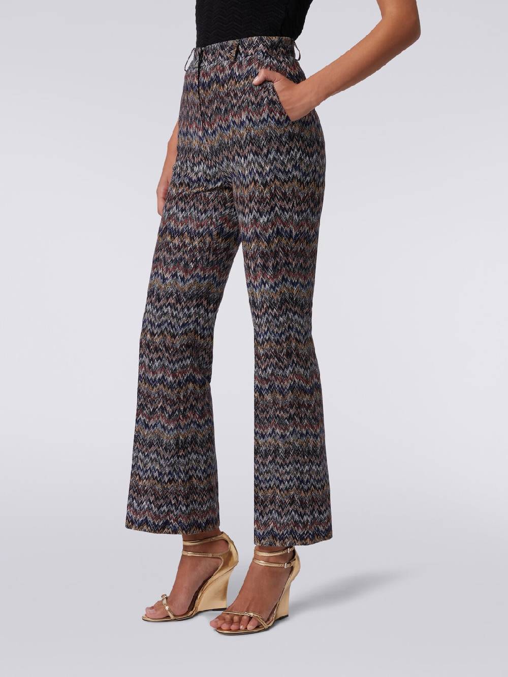 Missoni Pantaloni cropped in misto viscosa lamé zig zag Convenienza