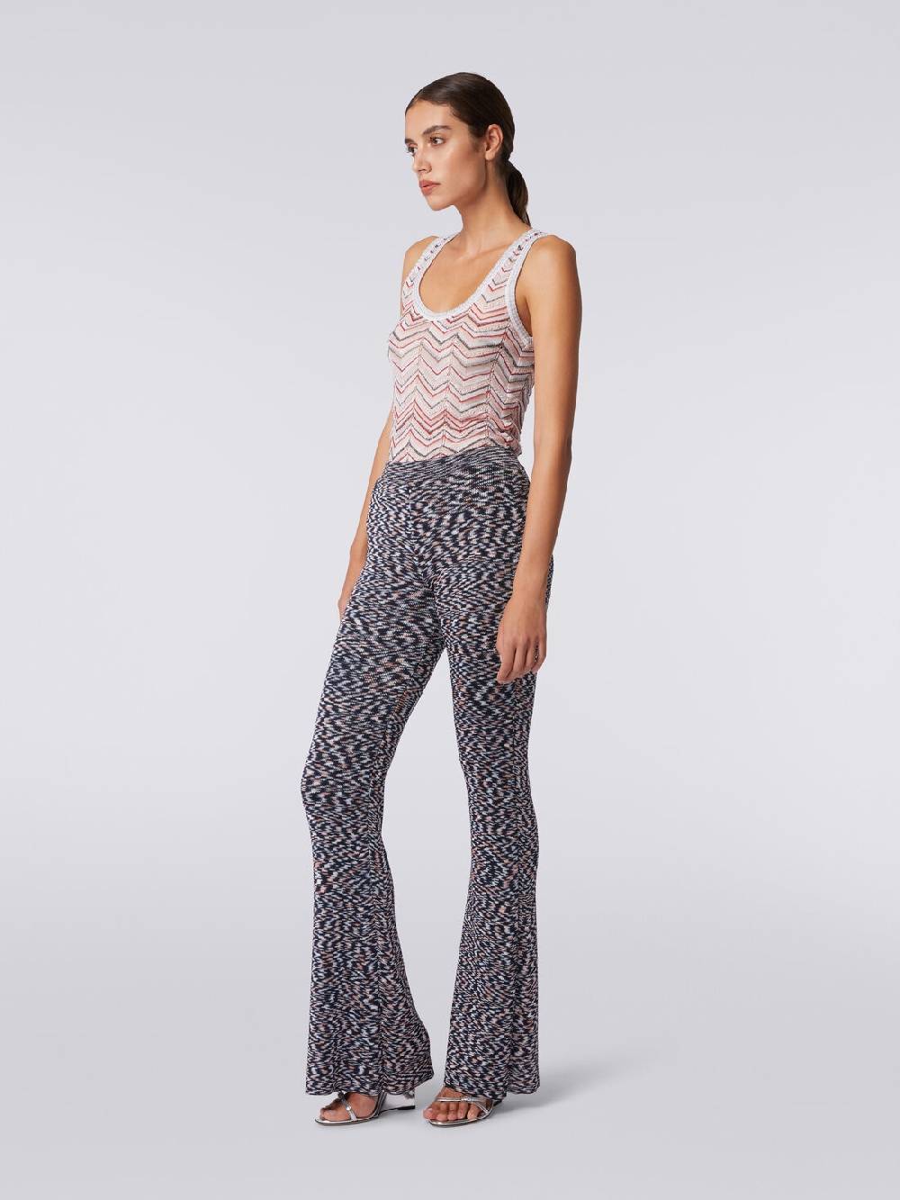 Missoni Pantaloni flare in misto viscosa fiammata Offerta