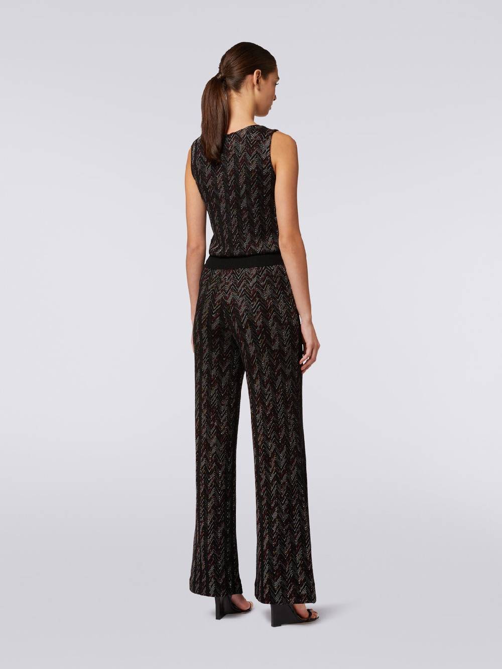 Missoni Pantaloni a palazzo in lana e viscosa zig zag Economico