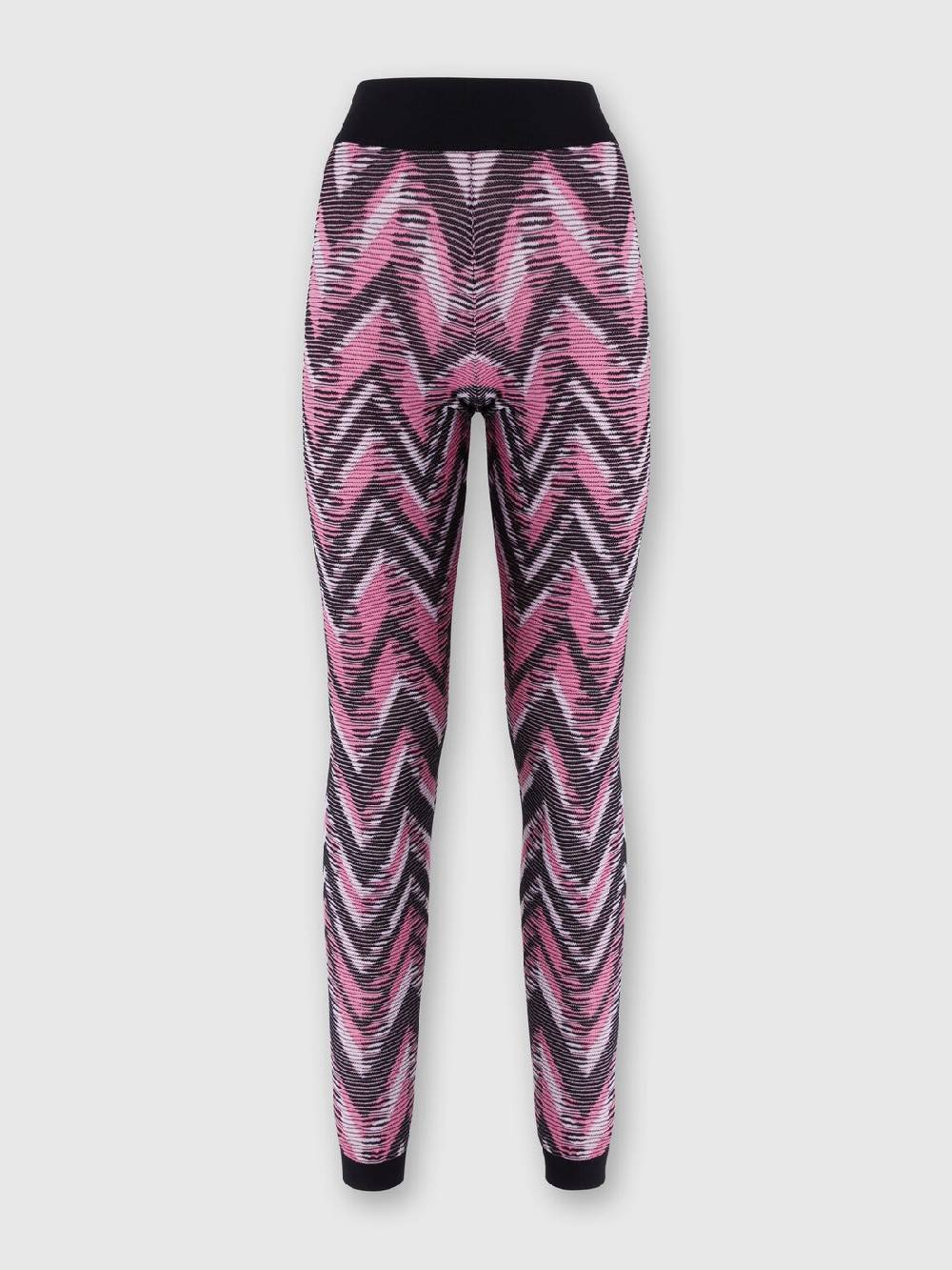Missoni Leggings in maglia chevron con logo In Vendita