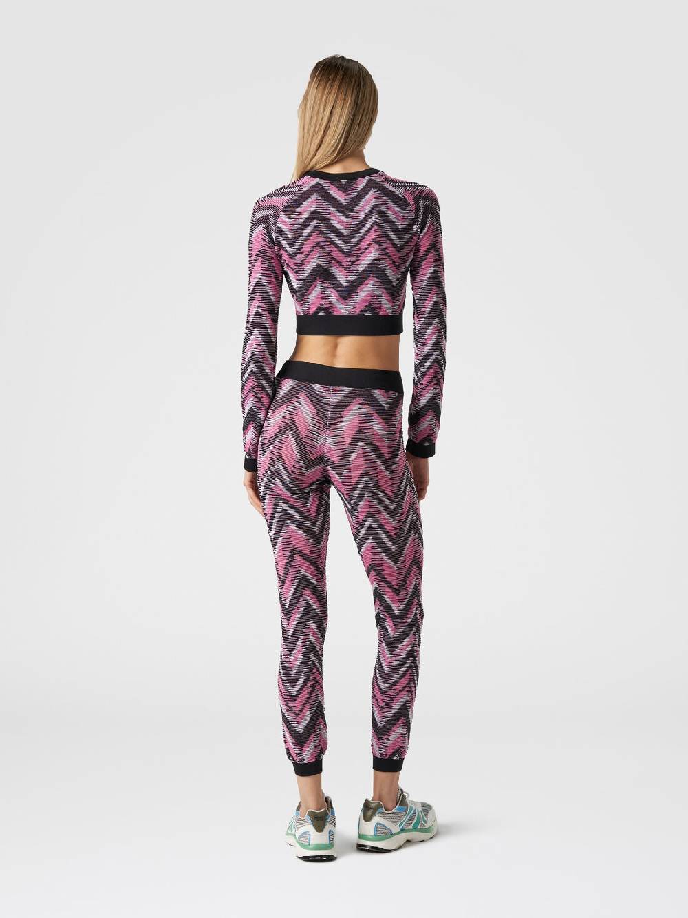 Missoni Leggings in maglia chevron con logo In Vendita