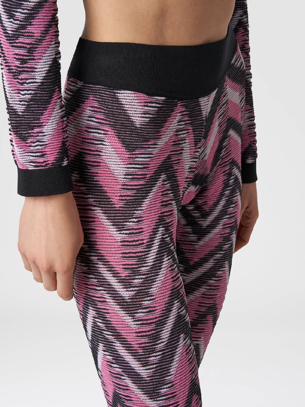 Missoni Leggings in maglia chevron con logo In Vendita