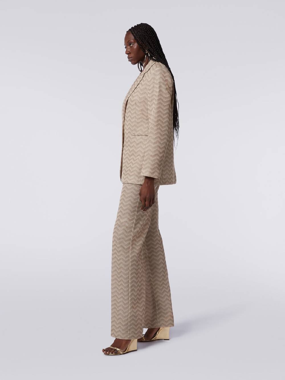 Missoni Pantaloni dritti in cotone chevron Vendite Flash