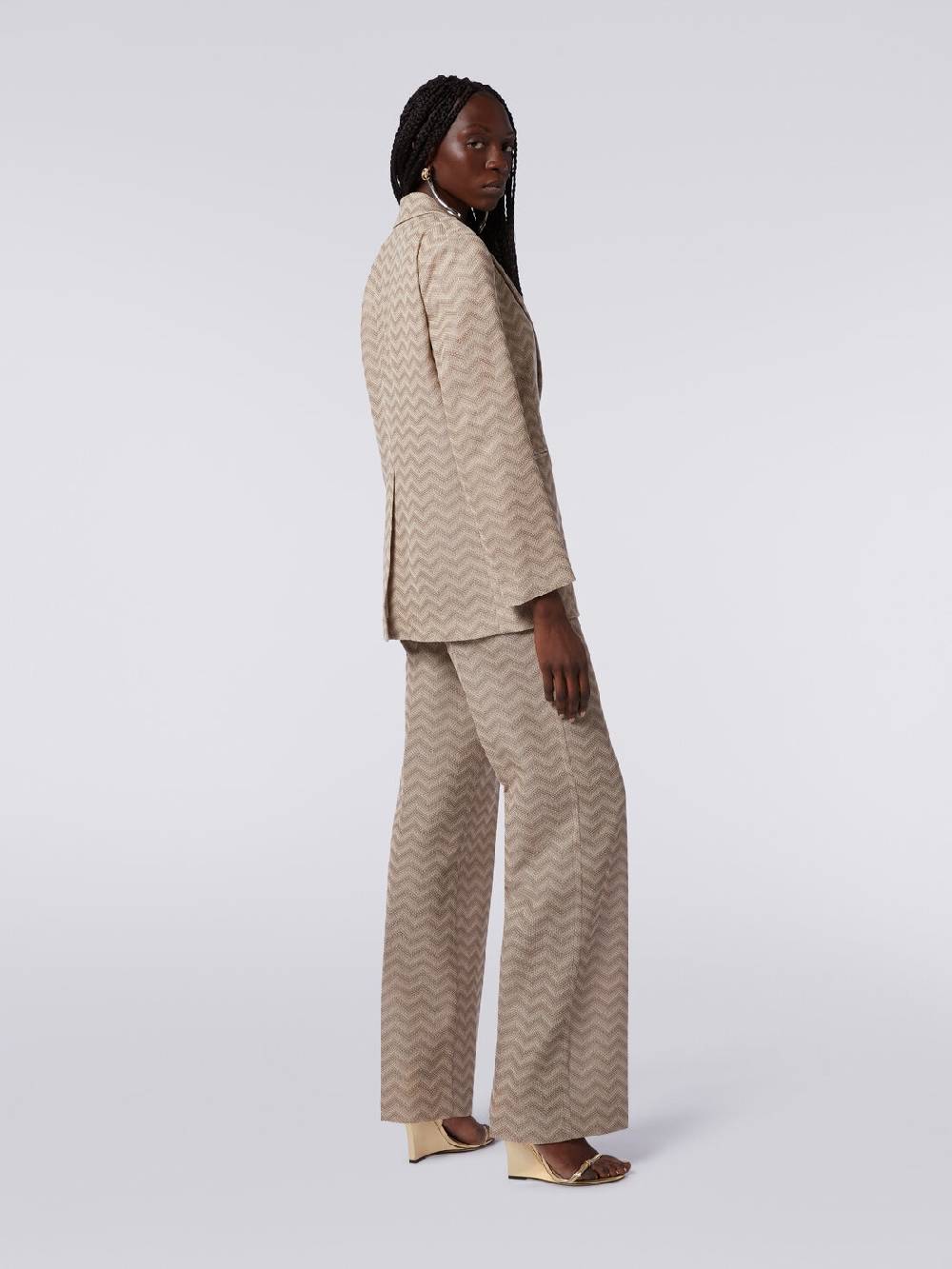 Missoni Pantaloni dritti in cotone chevron Vendite Flash