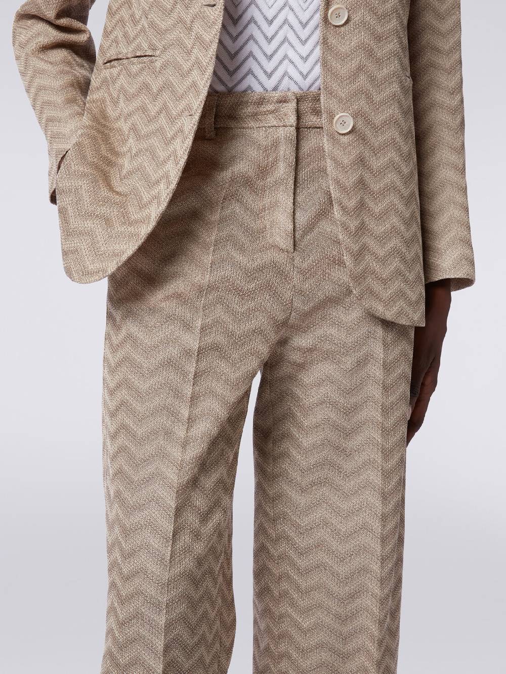 Missoni Pantaloni dritti in cotone chevron Vendite Flash