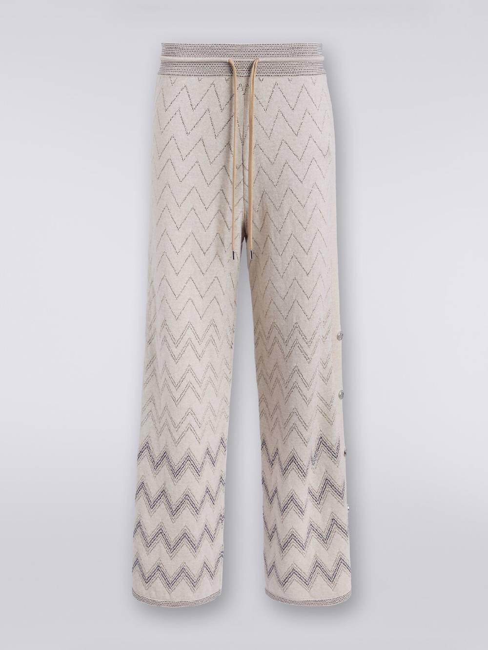 Missoni Joggers in lana e viscosa zig zag con lurex Nuova