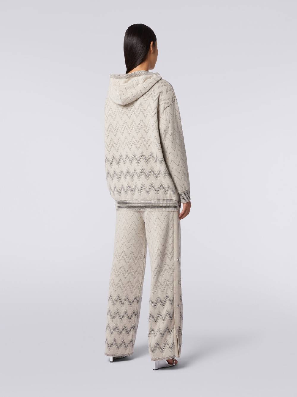 Missoni Joggers in lana e viscosa zig zag con lurex Nuova