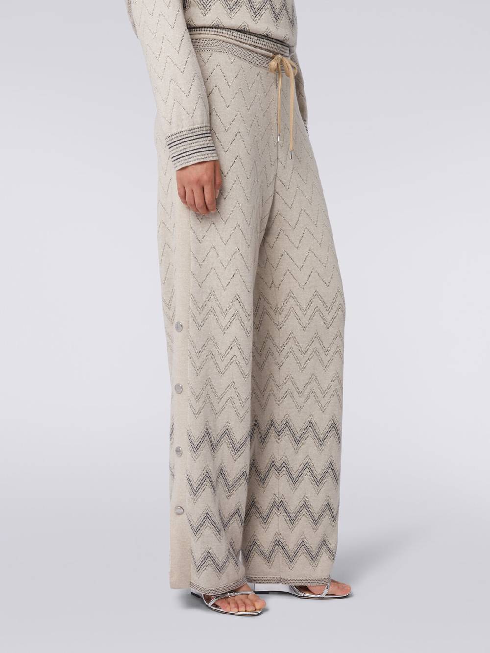 Missoni Joggers in lana e viscosa zig zag con lurex Nuova