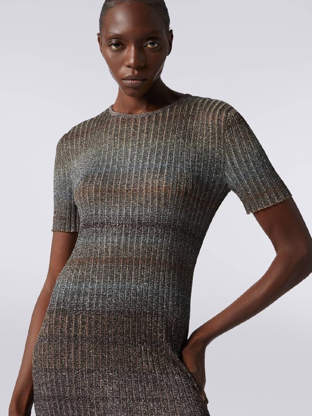 Missoni Mini-abito girocollo a costine con lurex Moda