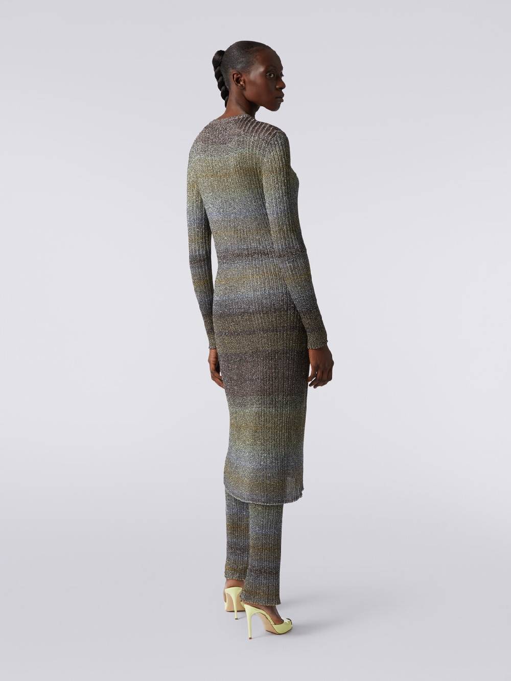 Missoni Cardigan lungo in viscosa a costine con lurex Italia