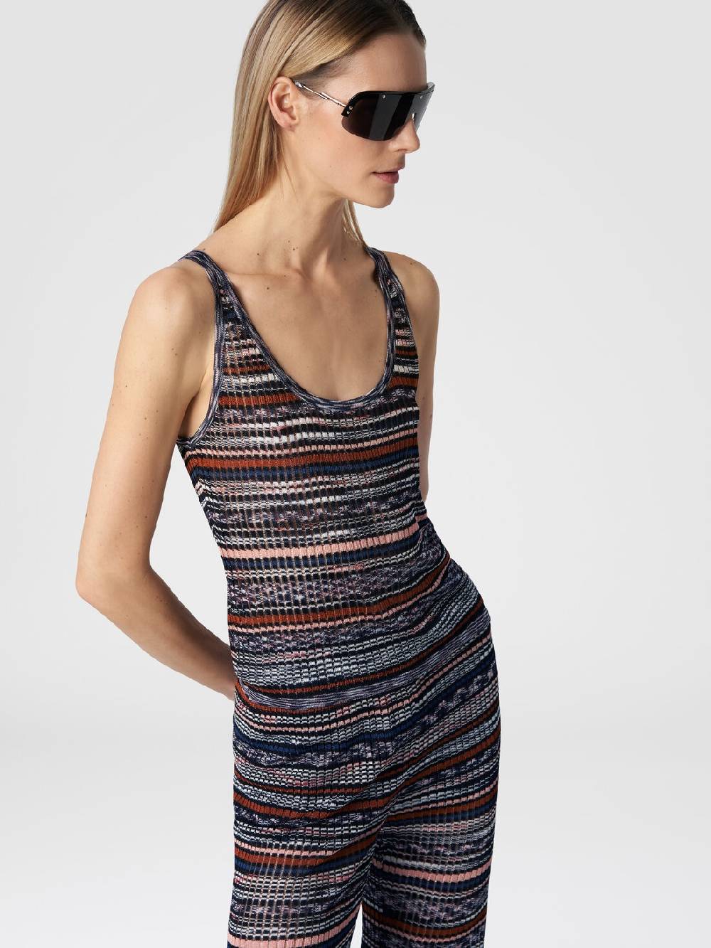Missoni Canottiera in viscosa a costine fiammata Fino al 65% di sconto