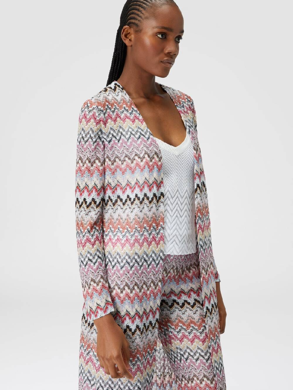Missoni Cardigan lungo in maglia lamé zig zag Qualità