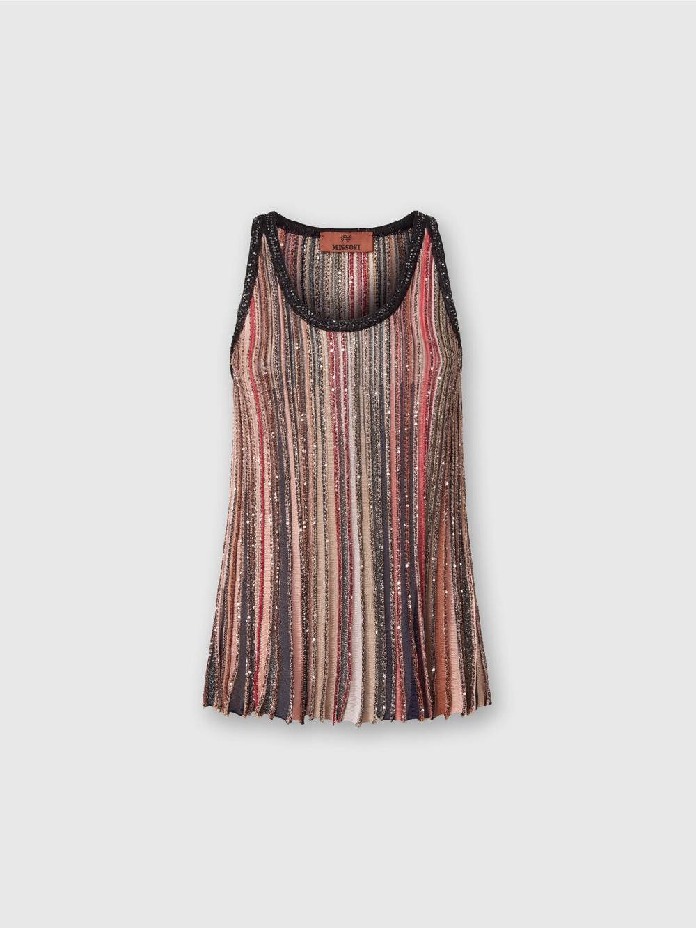 Missoni Canottiera in maglia a righe verticali con paillettes Vendita