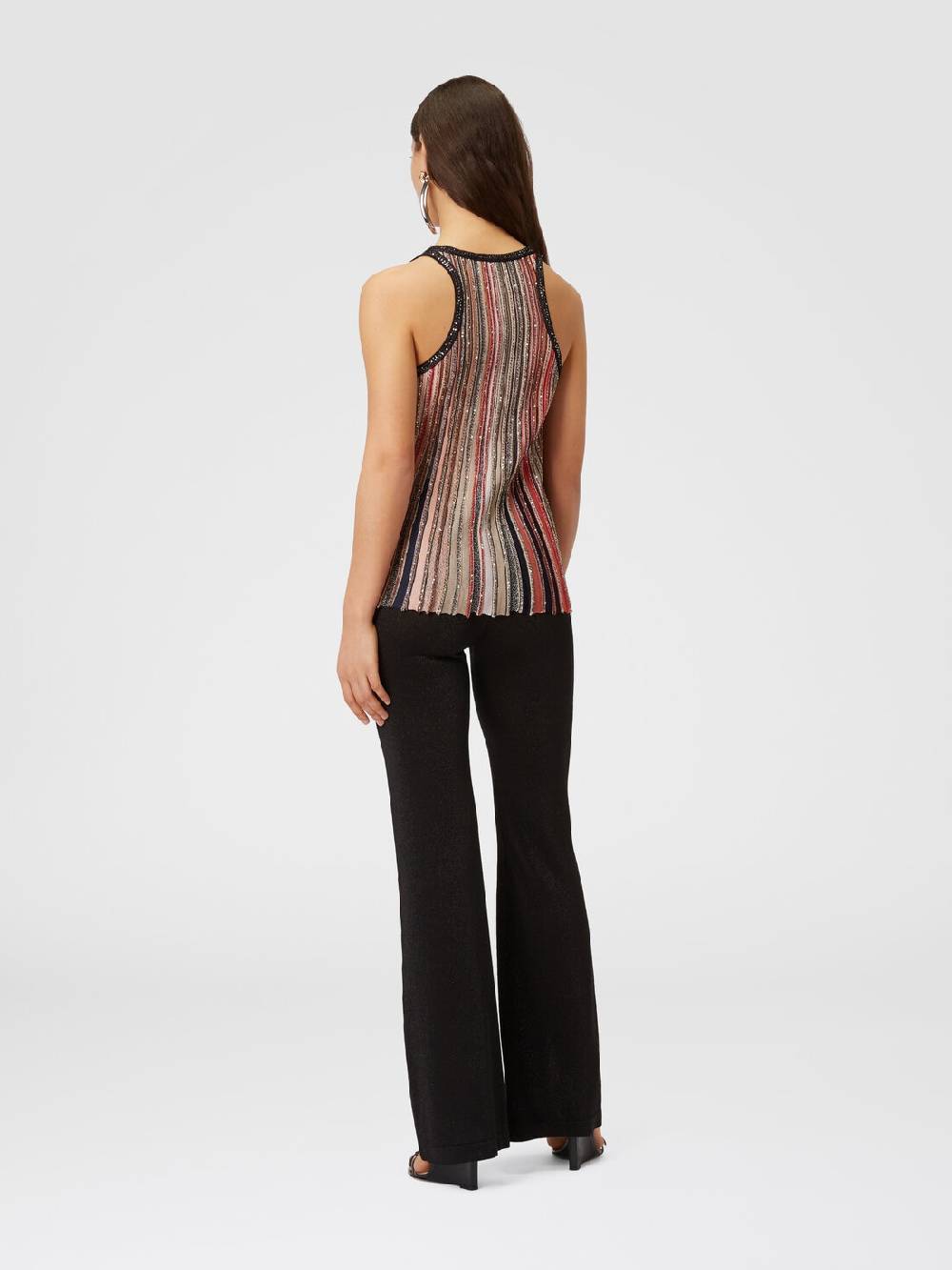 Missoni Canottiera in maglia a righe verticali con paillettes Vendita