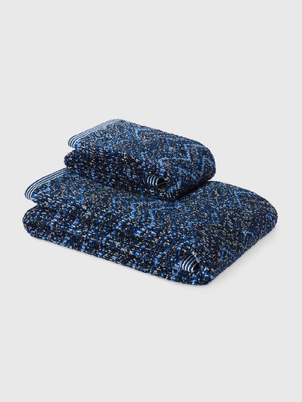 Missoni Set 2 pezzi di asciugamani da bagno Azul in spugna di cotone Spedizione Gratuita