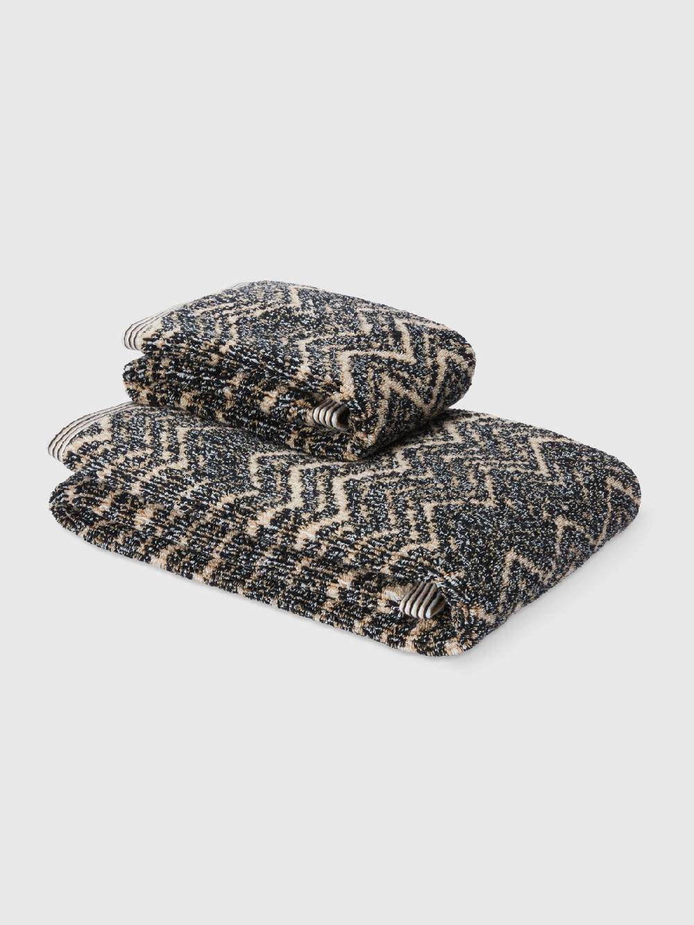 Missoni Set 2 pezzi di asciugamani da bagno Azul in spugna di cotone Pezzi Unici