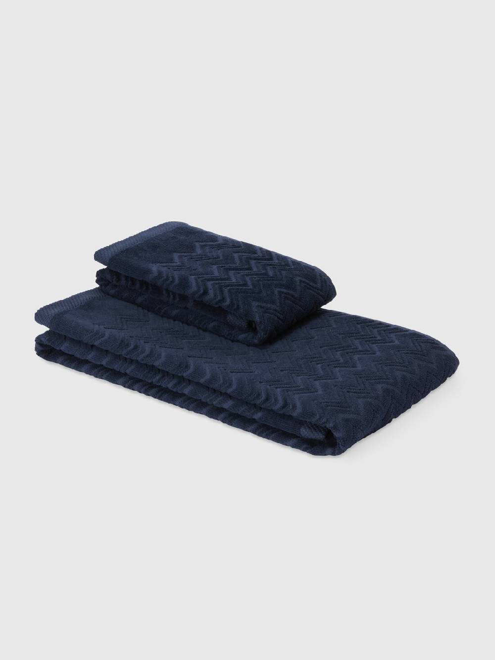 Missoni Set 2 pezzi di asciugamani da bagno Chalk in spugna di cotone zig zag Nuovo