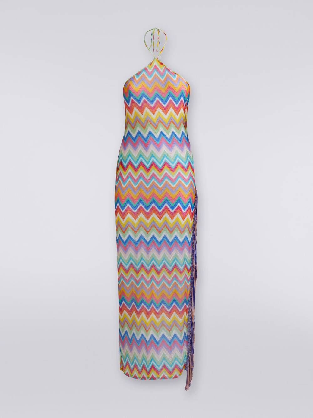 Missoni Abito copricostume lungo stampa zig zag con frange Acquista Ora
