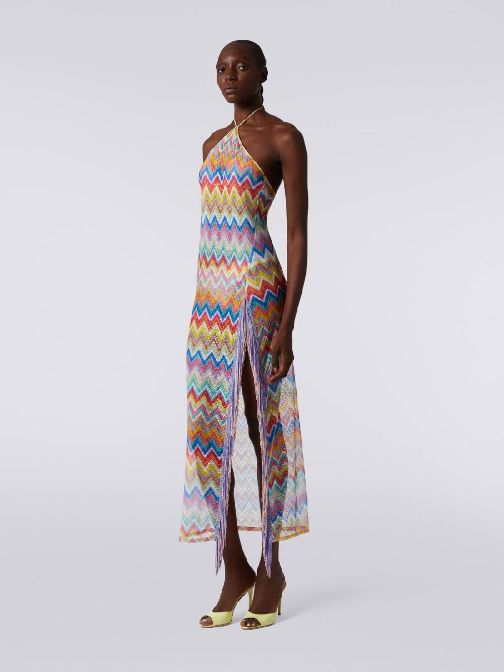 Missoni Abito copricostume lungo stampa zig zag con frange Acquista Ora