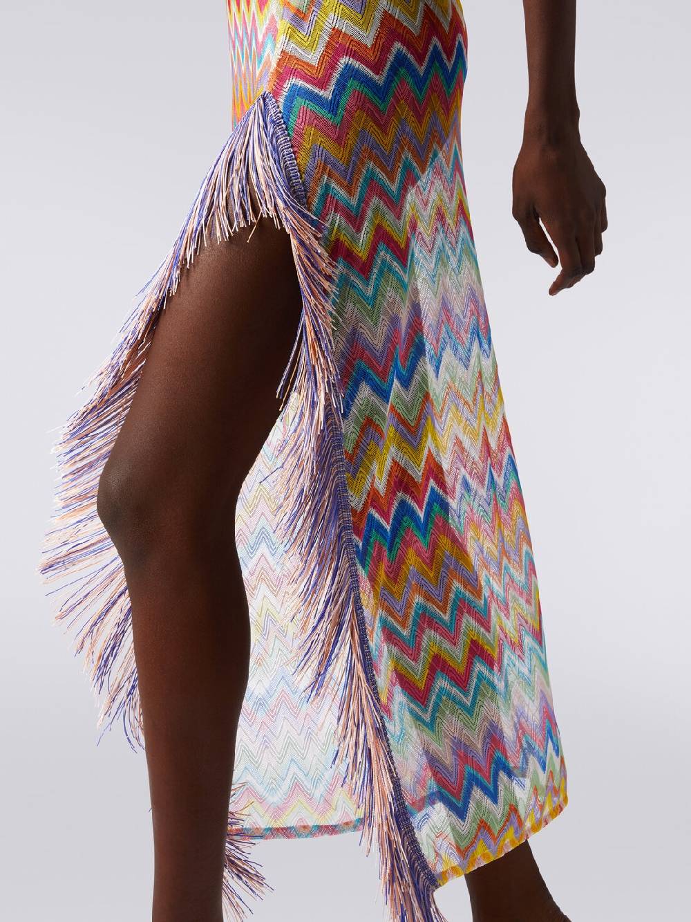 Missoni Abito copricostume lungo stampa zig zag con frange Acquista Ora