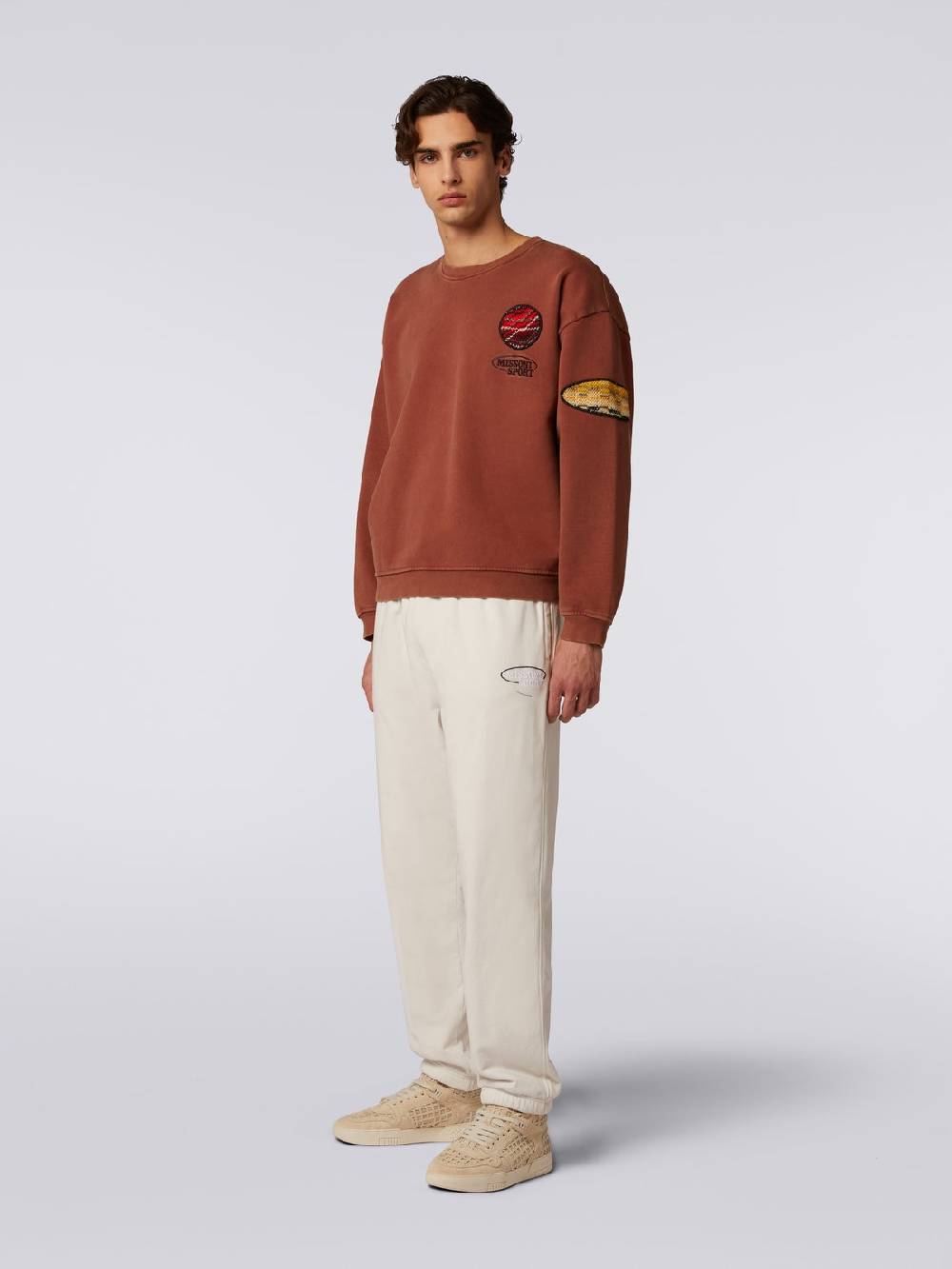 Missoni Pullover girocollo in felpa di cotone con inserto in maglia Promozione Limitata
