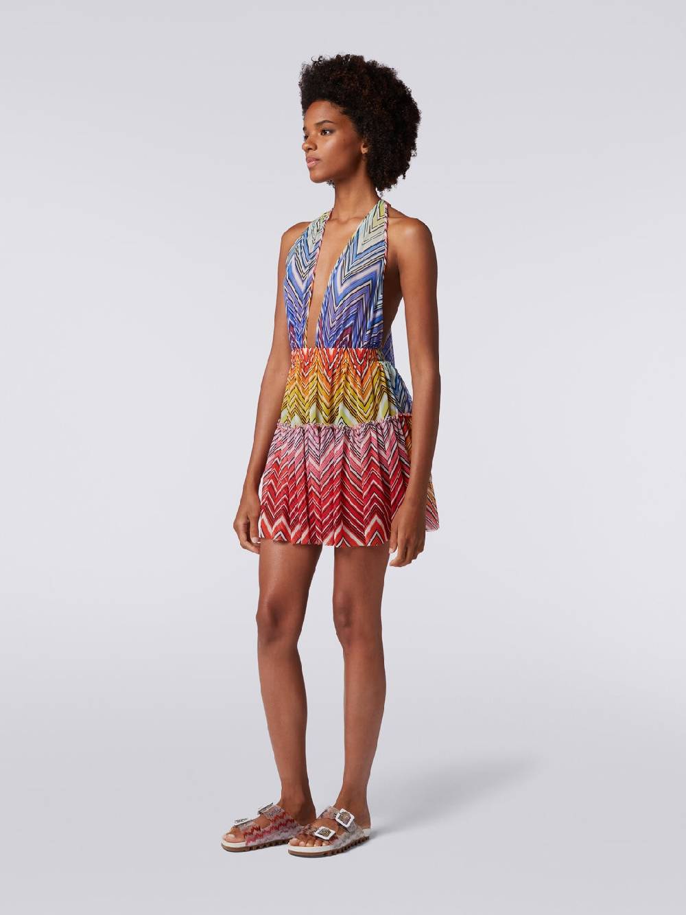 Missoni Copricostume corto in tulle stampa zig zag Sottocosto