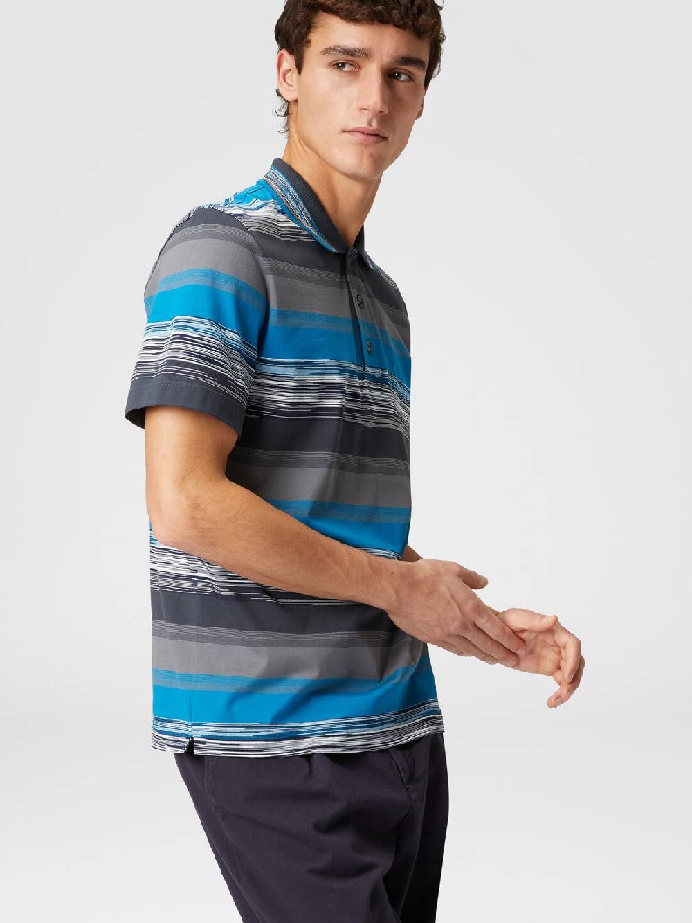 Missoni Polo in jersey di cotone a righe sfumate Convenienza