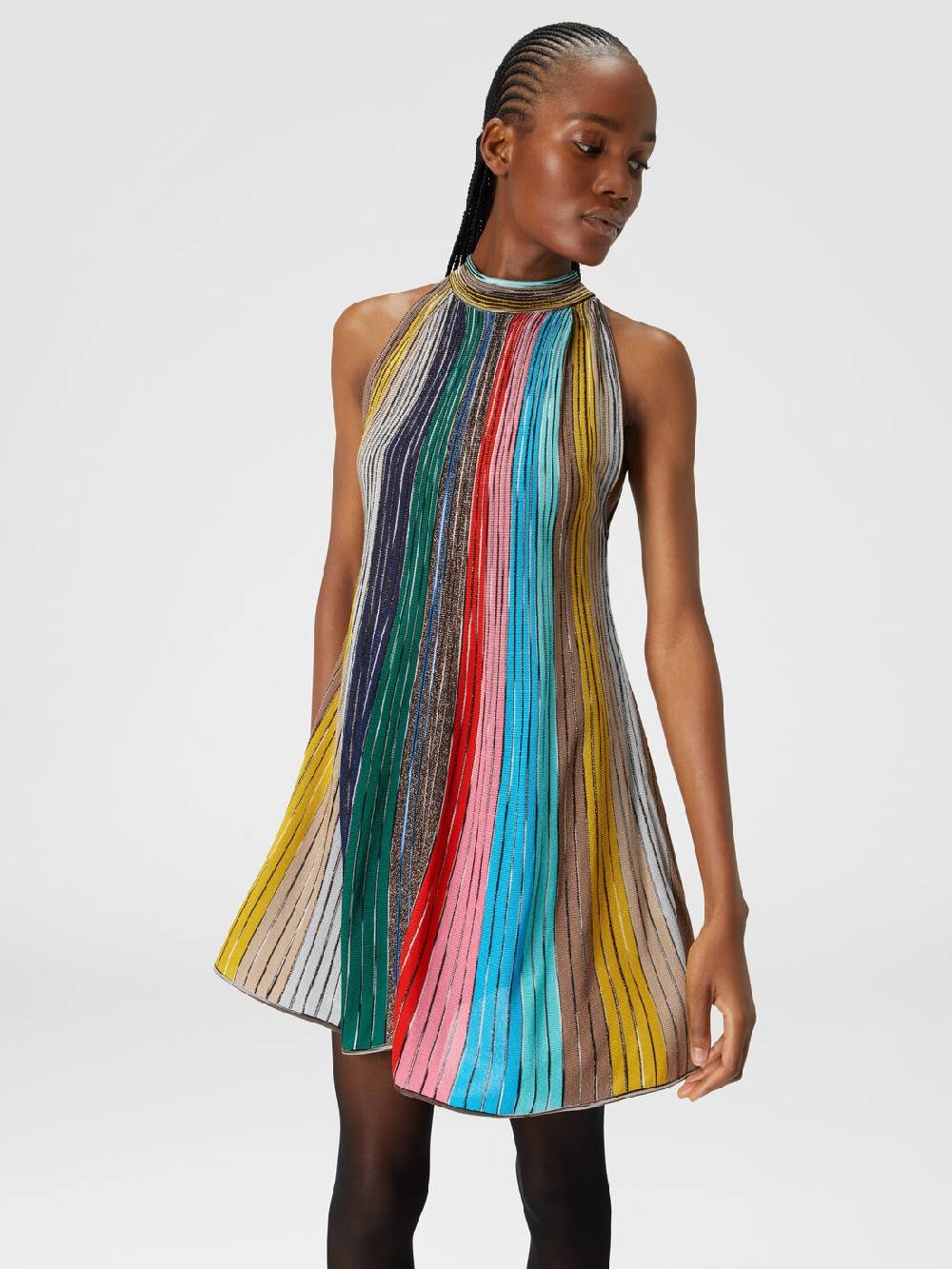 Missoni Mini-abito senza maniche in maglia plissée lamé Presa