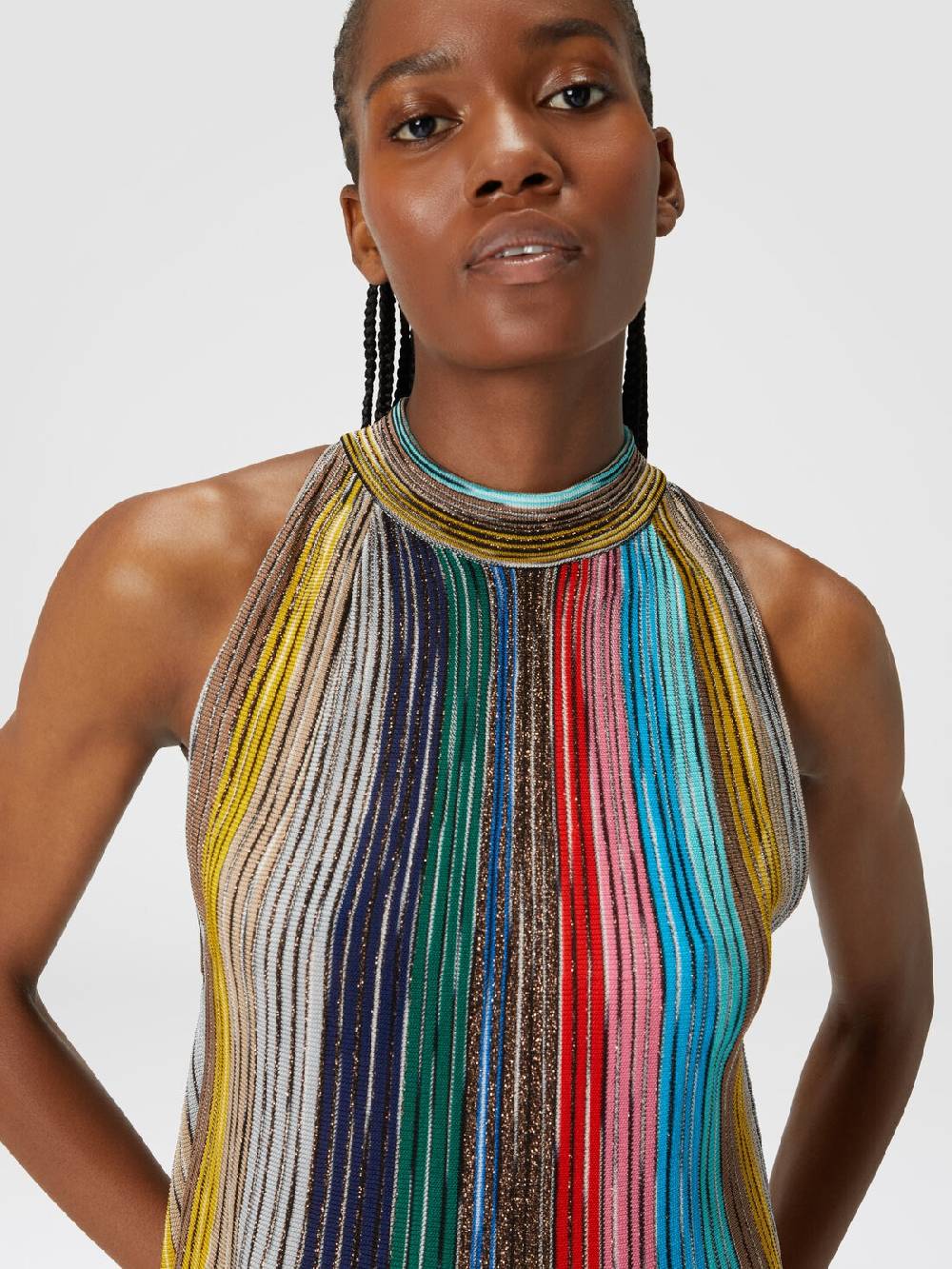 Missoni Mini-abito senza maniche in maglia plissée lamé Presa