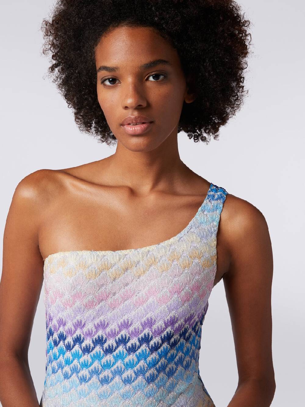 Missoni Costume intero monospalla effetto pizzo con lurex Economico